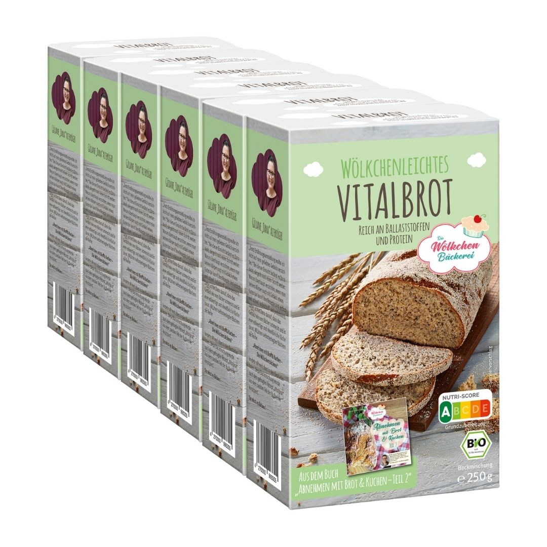 Bio Backmischung "Vitalbrot" 6er Pack - Wölkchenbäckerei Bio Backmischung "Vitalbrot" 6er Pack - Wölkchenbäckerei