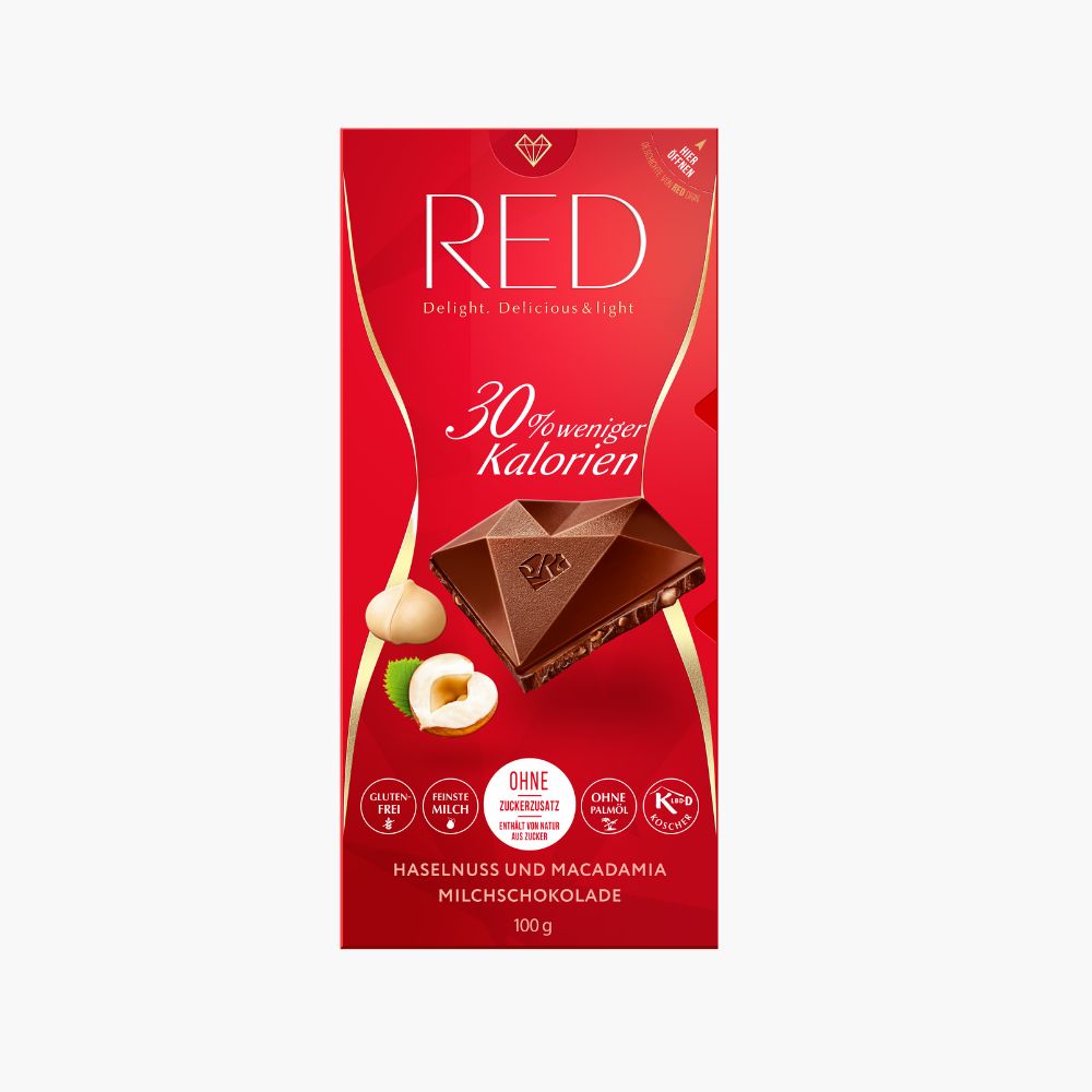 RED Milchschokolade Haselnuss &amp; Macadamia von Nosugarsugar ...