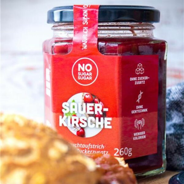 Fruchtaufstrich Sauerkirsche "ohne Zuckerzusatz" von No sugar sugar – Bild 2